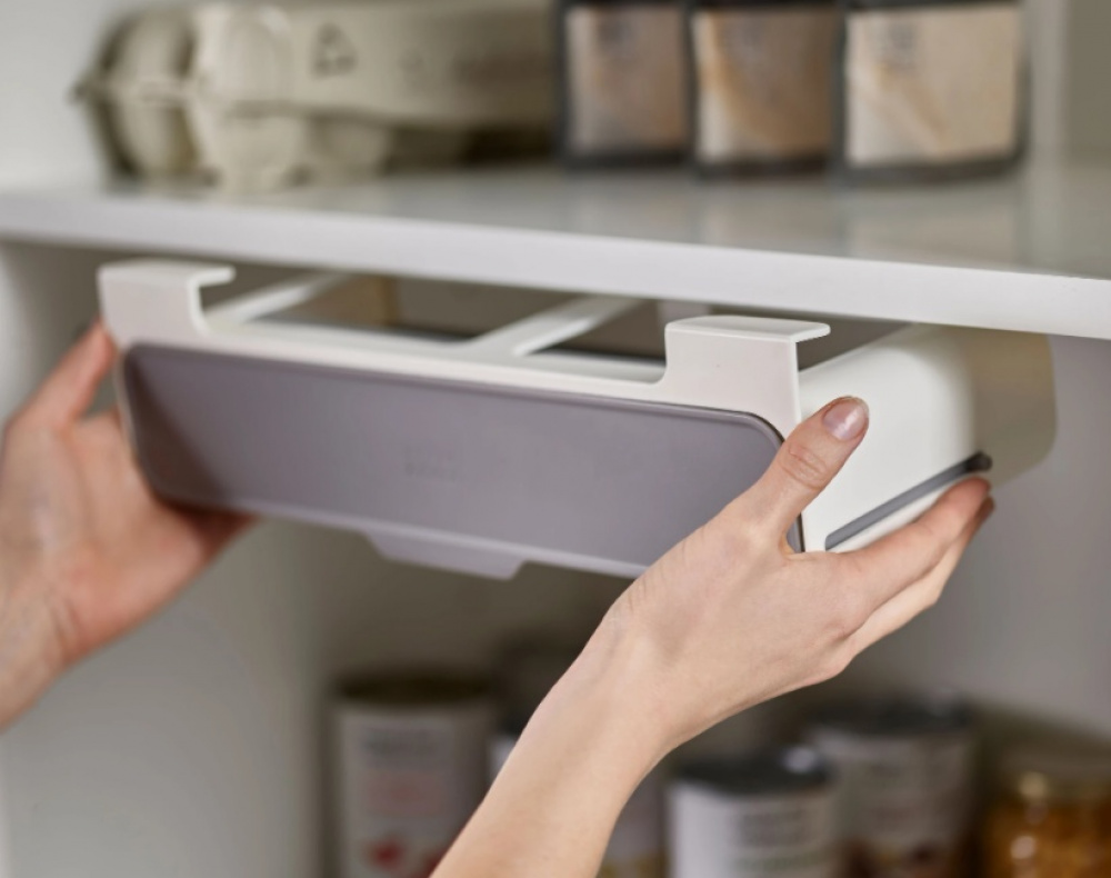 Spice Rack, Under Shelf, CUPBOARD STORE, 2 x 13,5 x H 9,3 cm, Joseph Joseph, Grey in the group Storage / Kitchen storage / Kitchen cabinet organizers / Spice racks at SmartaSaker.se (41613)