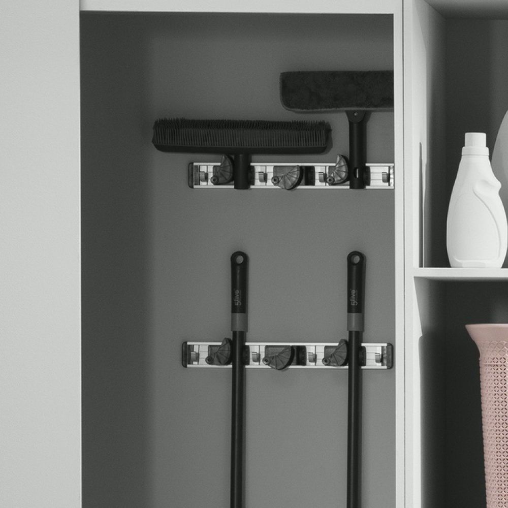 Tool Bar with 3 Rubber Grips, MOP HOLDER, 40 cm, Aluminium / Black in the group Storage / Storage room and garage / Utensil holders at SmartaSaker.se (41623)