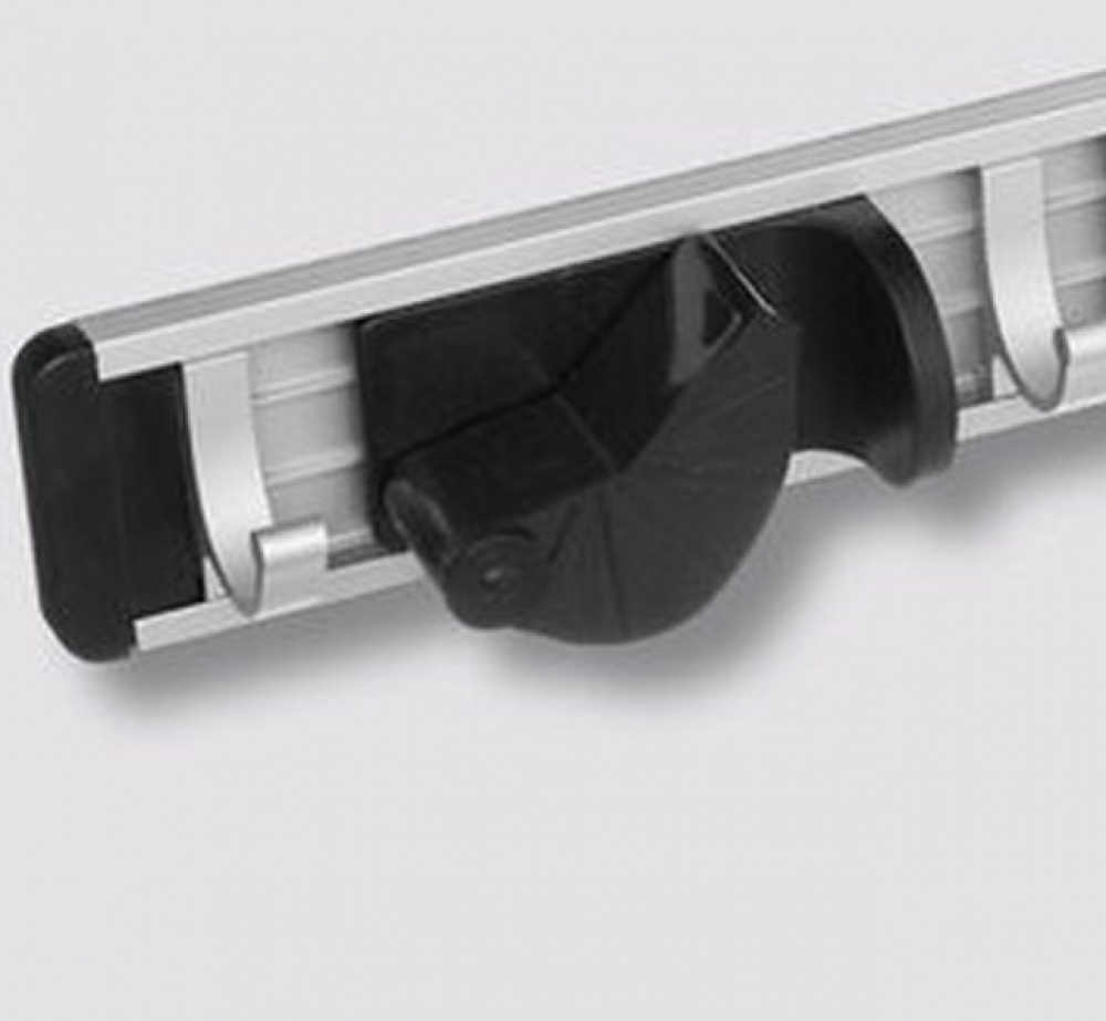 Tool Bar with 3 Rubber Grips, MOP HOLDER, 40 cm, Aluminium / Black in the group Storage / Storage room and garage / Utensil holders at SmartaSaker.se (41623)