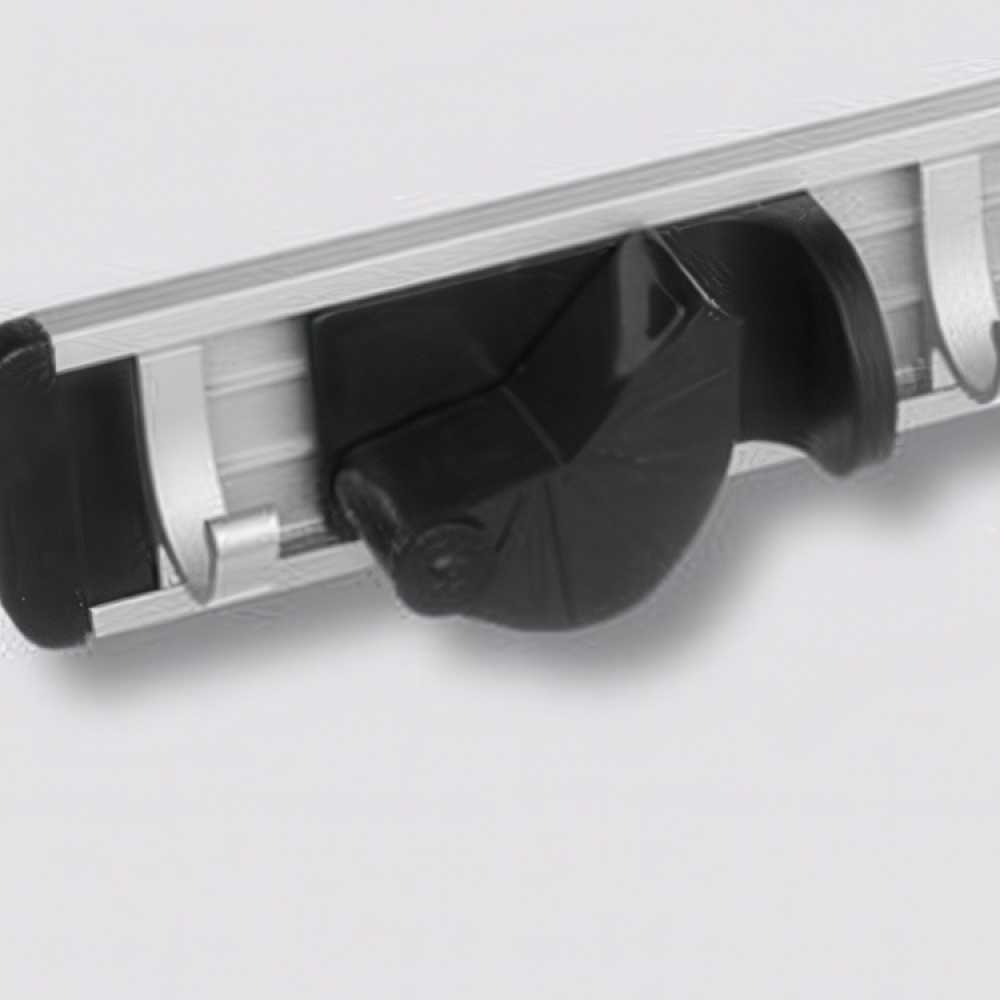 Tool Bar with 3 Rubber Grips, MOP HOLDER, 40 cm, Aluminium / Black in the group Storage / Storage room and garage / Utensil holders at SmartaSaker.se (41623)