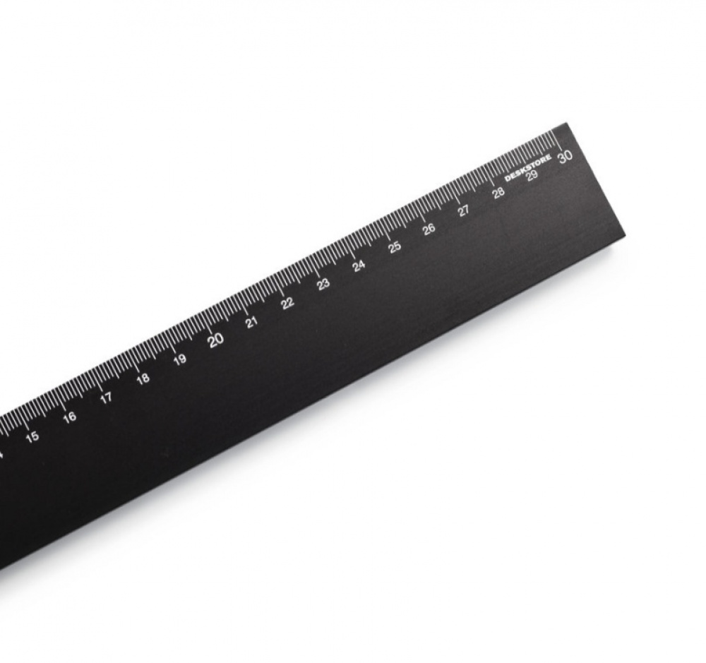 Ruler, Aluminium, 30 cm, DESKSTORE SIZE, Black in the group Storage / Office supplies at SmartaSaker.se (41643)