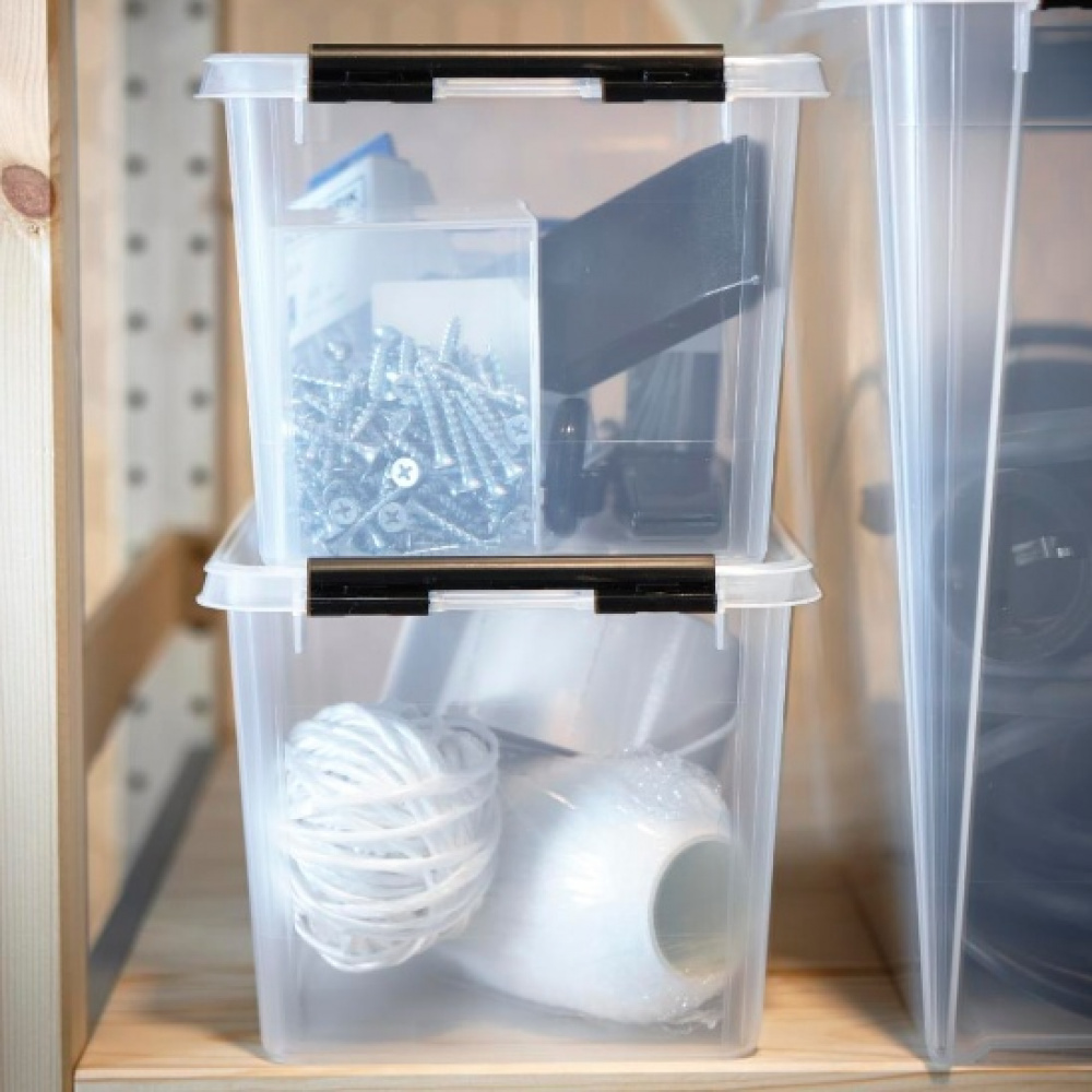 Box, Small, SMARTSTORE 3L, CLASSIC, 21 x 17 x H15 cm, Clear / Black in the group Storage / Storage boxes / Mini organizers / Boxes at SmartaSaker.se (41649)