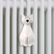 Hanging humidifier, Ceramic, Set of 2, NICE WHITE CATS, White