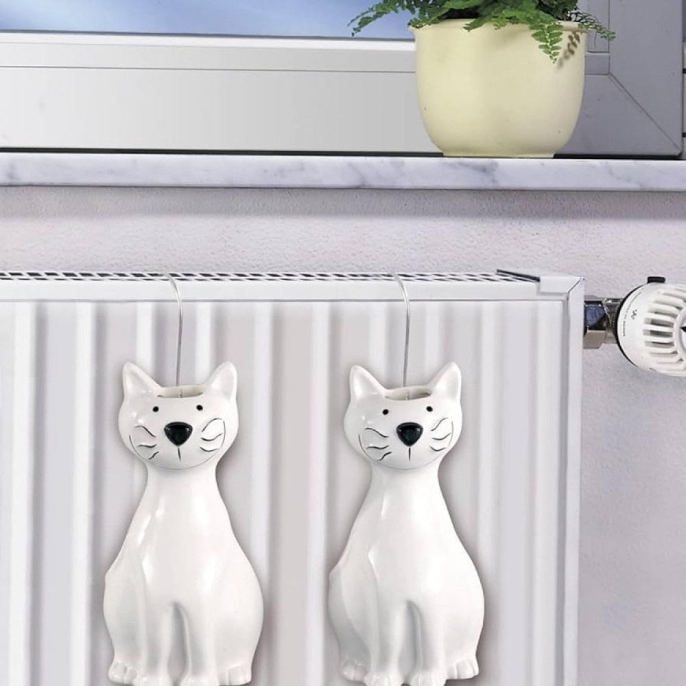 Hanging humidifier, Ceramic, Set of 2, NICE WHITE CATS, White in the group Storage / Laundry and care at SmartaSaker.se (41667)