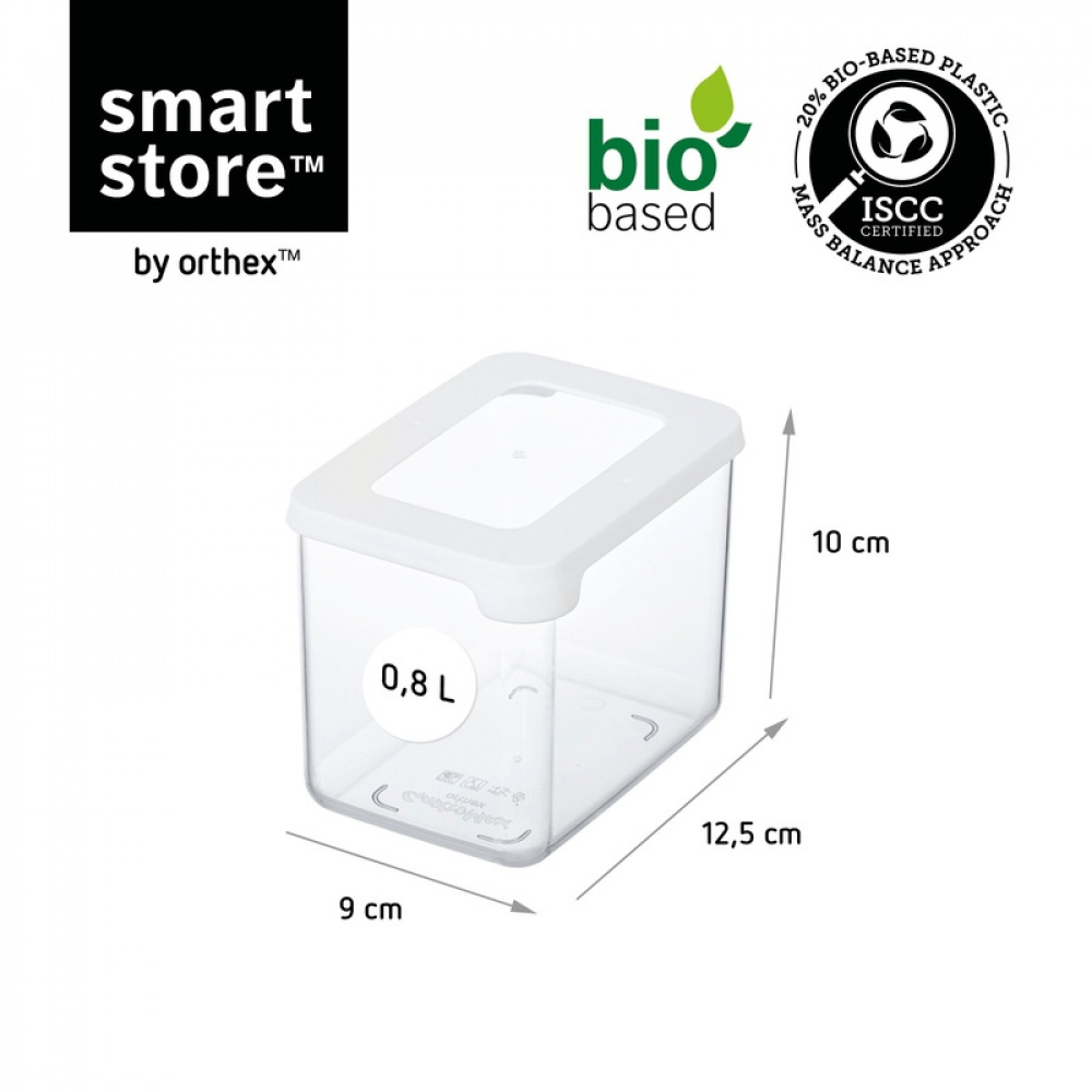 Transparent container, Airtight, 0,8 L, VISION, Clear / White in the group Storage / Kitchen storage / Storage bins and jars / SmartStore at SmartaSaker.se (41672)