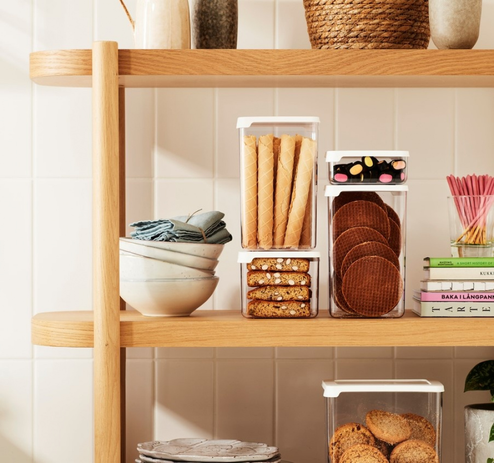 Transparent container, Airtight, 0,35 L, VISION, Clear / White in the group Storage / Kitchen storage / Storage bins and jars / SmartStore at SmartaSaker.se (41673)