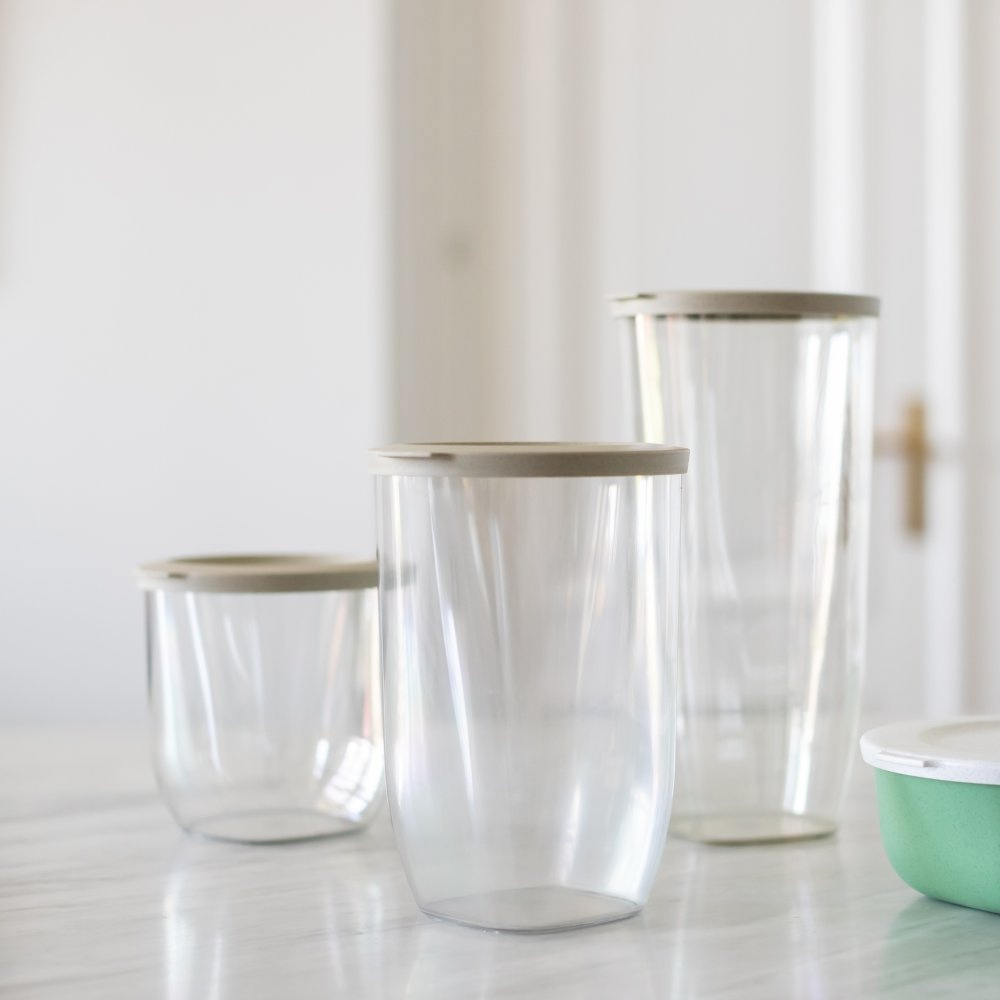 Transparent container, Airtight, 1 L, KOIZOL CONNECT ORGANIC DRY STORAGE SMALL, Clear / Beige in the group Storage / Kitchen storage / Storage bins and jars at SmartaSaker.se (41674)