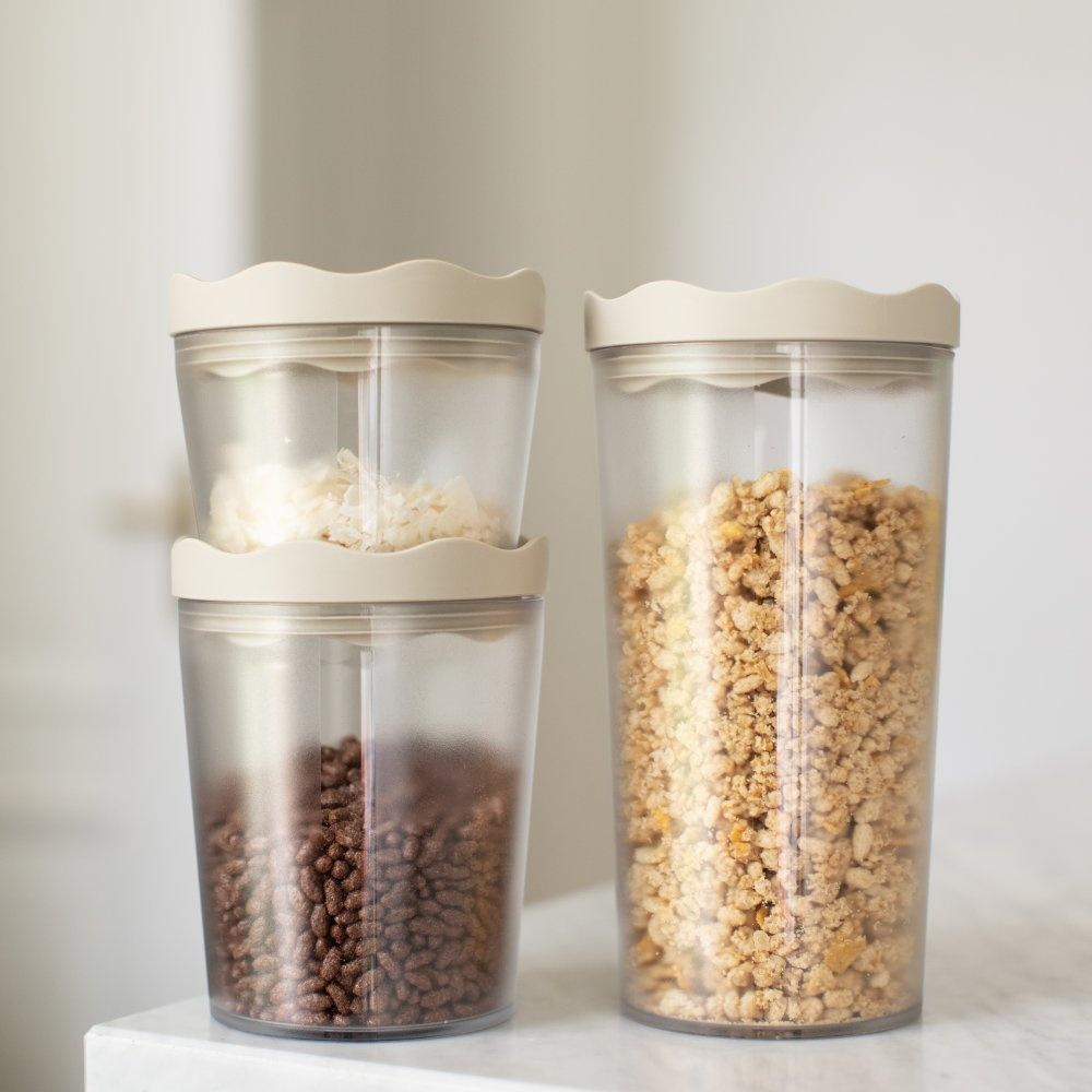 Transparent container, Airtight, 1 L, KOIZOL PRINCE ORGANIC LARGE, Clear / Beige in the group Storage / Kitchen storage / Storage bins and jars at SmartaSaker.se (41675)