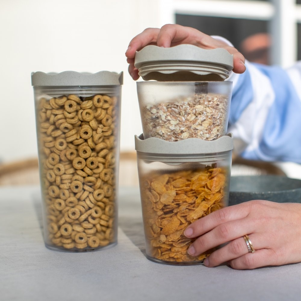 Transparent container, Airtight, 1 L, KOIZOL PRINCE ORGANIC LARGE, Clear / Beige in the group Storage / Kitchen storage / Storage bins and jars at SmartaSaker.se (41675)