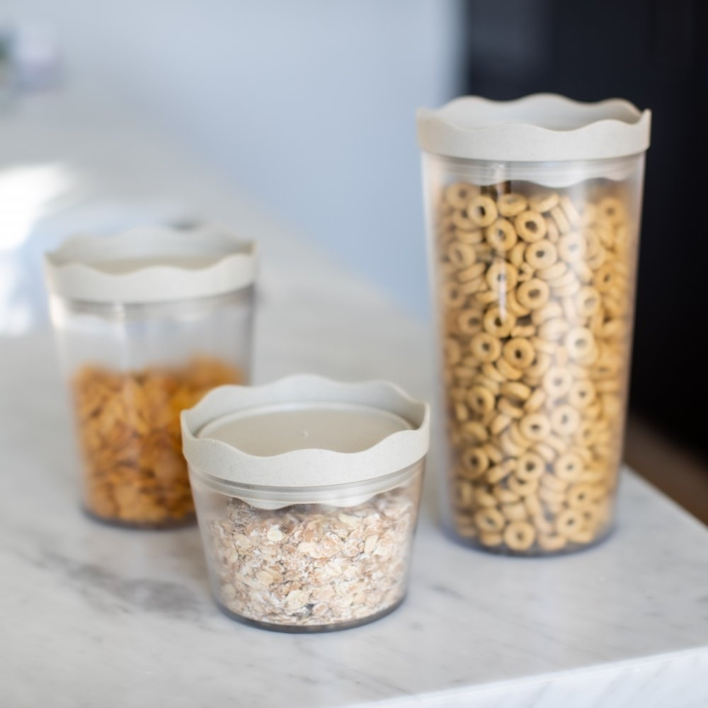 Transparent container, Airtight, 1 L, KOIZOL PRINCE ORGANIC LARGE, Clear / Beige in the group Storage / Kitchen storage / Storage bins and jars at SmartaSaker.se (41675)