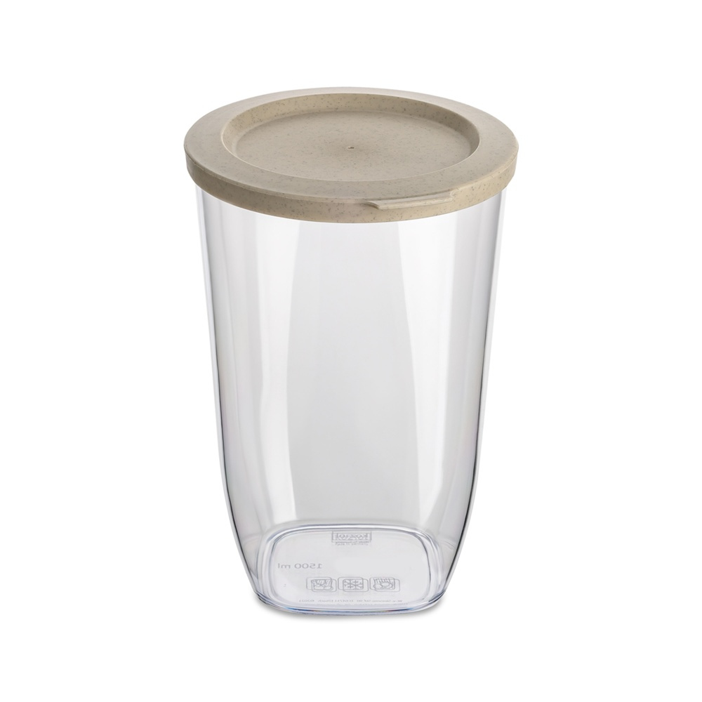 Transparent container, Airtight, 1,5 L, KOIZOL CONNECT ORGANIC DRY STORAGE MEDIUM, Clear / Beige in the group Storage / Kitchen storage / Storage bins and jars at SmartaSaker.se (41677)