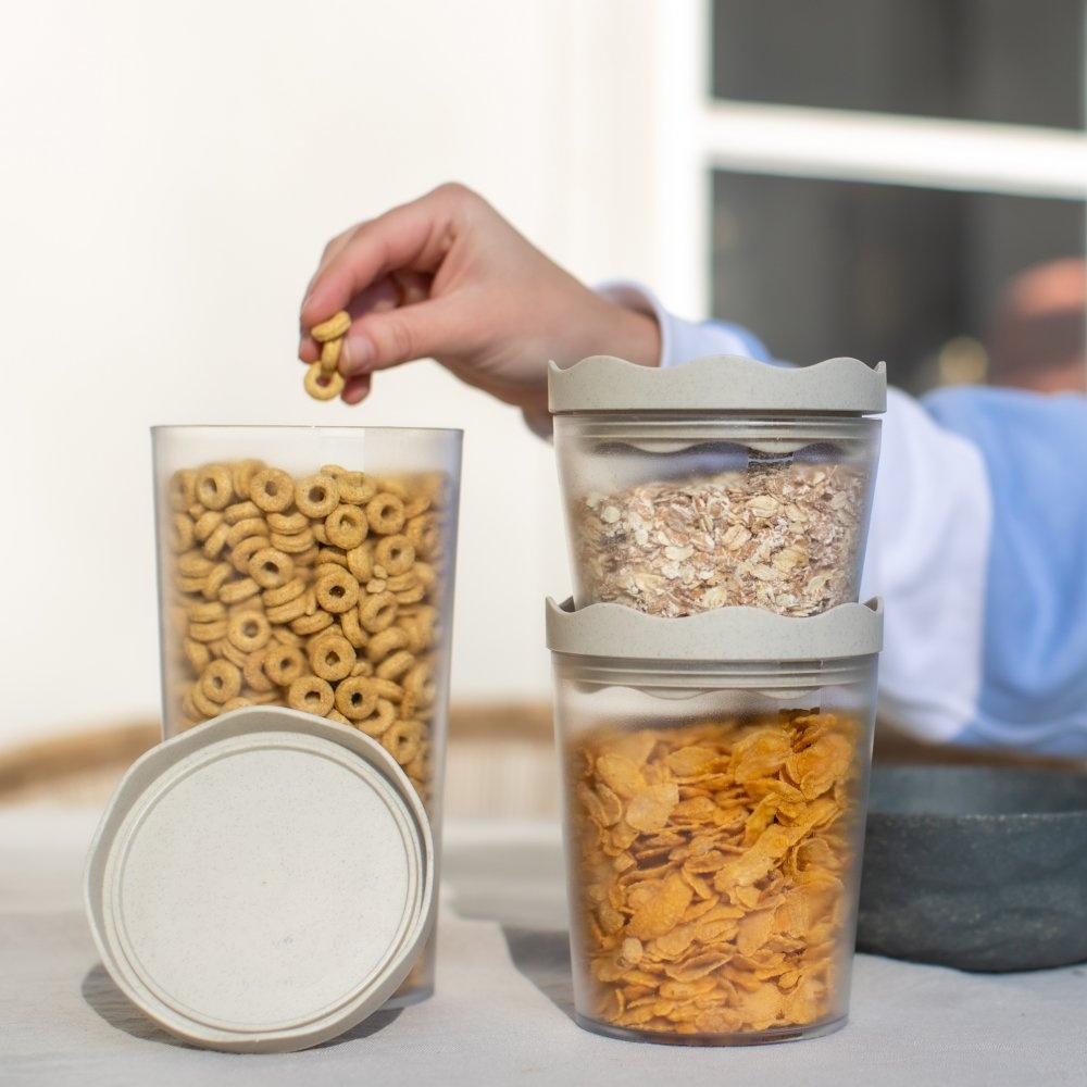 Transparent container, Airtight, 300 ml, KOIZOL PRINCE ORGANIC SMALL, Clear / Beige in the group Storage / Kitchen storage / Storage bins and jars at SmartaSaker.se (41680)