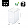 Transparent container, Large, 3,5 L, Airtight, VISION, Clear / White Transparent container, Large, 3,5 L, Airtight, VISION, Clear / White