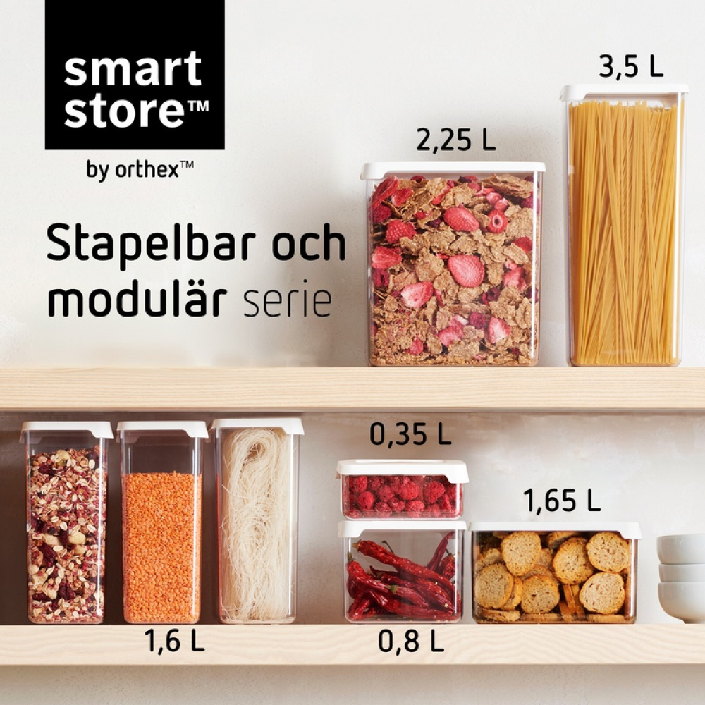 Transparent container, Large, 3,5 L, Airtight, VISION, Clear / White in the group Storage / Kitchen storage / Storage bins and jars / SmartStore at SmartaSaker.se (41682)