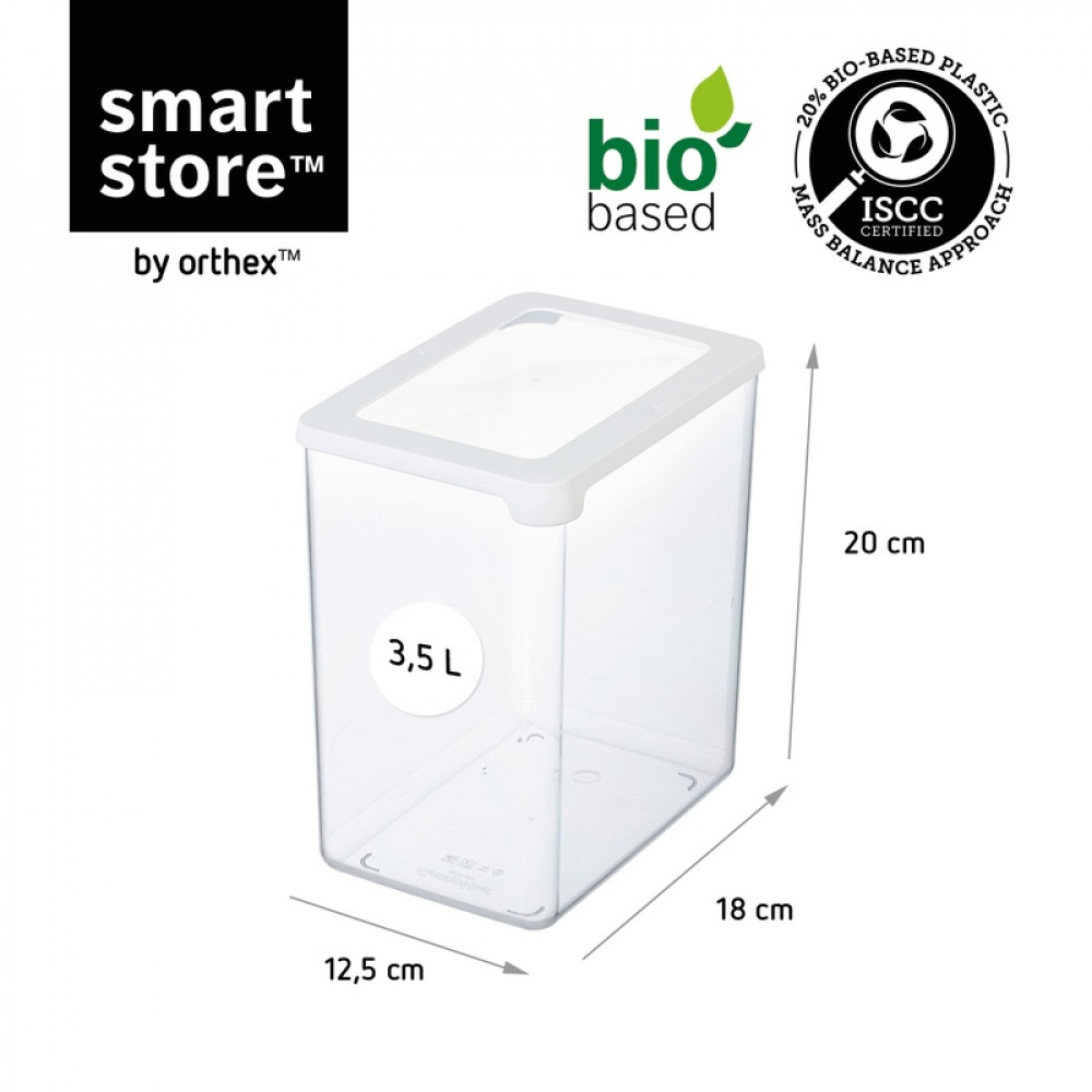 Transparent container, Large, 3,5 L, Airtight, VISION, Clear / White in the group Storage / Kitchen storage / Storage bins and jars / SmartStore at SmartaSaker.se (41682)