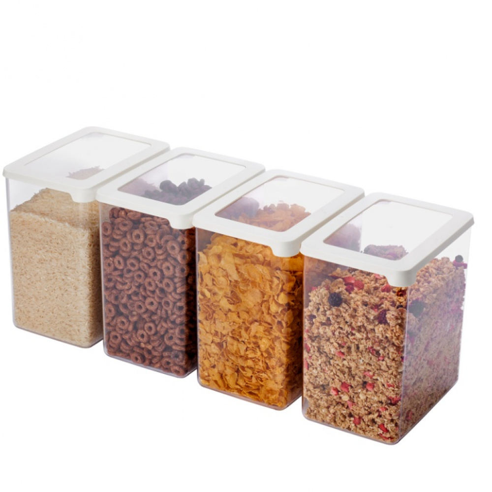 Transparent container, Large, 3,5 L, Airtight, VISION, Clear / White in the group Storage / Kitchen storage / Storage bins and jars / SmartStore at SmartaSaker.se (41682)