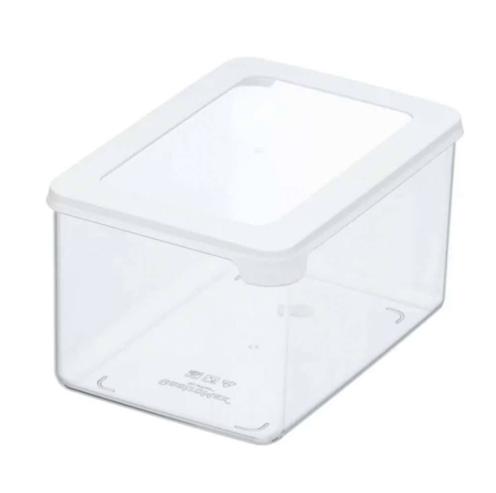 Transparent container, Deep, Airtight, 1,65 L, VISION 18 x 12,5 x H 10 cm, Clear / White in the group Storage / Kitchen storage / Storage bins and jars / SmartStore at SmartaSaker.se (41683)