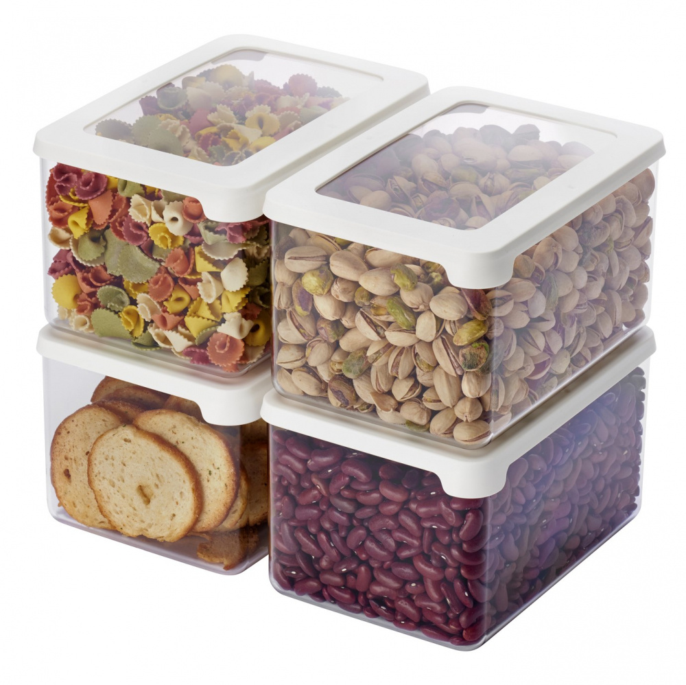 Transparent container, Deep, Airtight, 1,65 L, VISION 18 x 12,5 x H 10 cm, Clear / White in the group Storage / Kitchen storage / Storage bins and jars / SmartStore at SmartaSaker.se (41683)