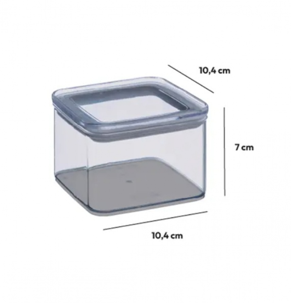 Airtight container, Square, 0,5 L, ESKE SMALL, 10,4 x 10,4 x H 7 cm, Clear / White in the group Storage / Kitchen storage / Storage bins and jars / Eske at SmartaSaker.se (41685)