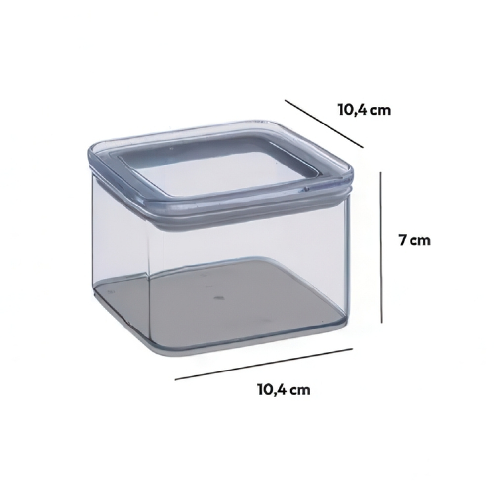 Airtight container, Square, 0,5 L, ESKE SMALL, 10,4 x 10,4 x H 7 cm, Clear / White in the group Storage / Kitchen storage / Storage jars / 5five storage jars at SmartaSaker.se (41685)