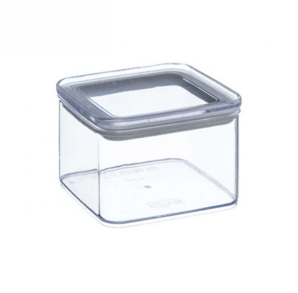 Airtight container, Square, 0,5 L, ESKE SMALL, 10,4 x 10,4 x H 7 cm, Clear / White in the group Storage / Kitchen storage / Storage bins and jars / Eske at SmartaSaker.se (41685)