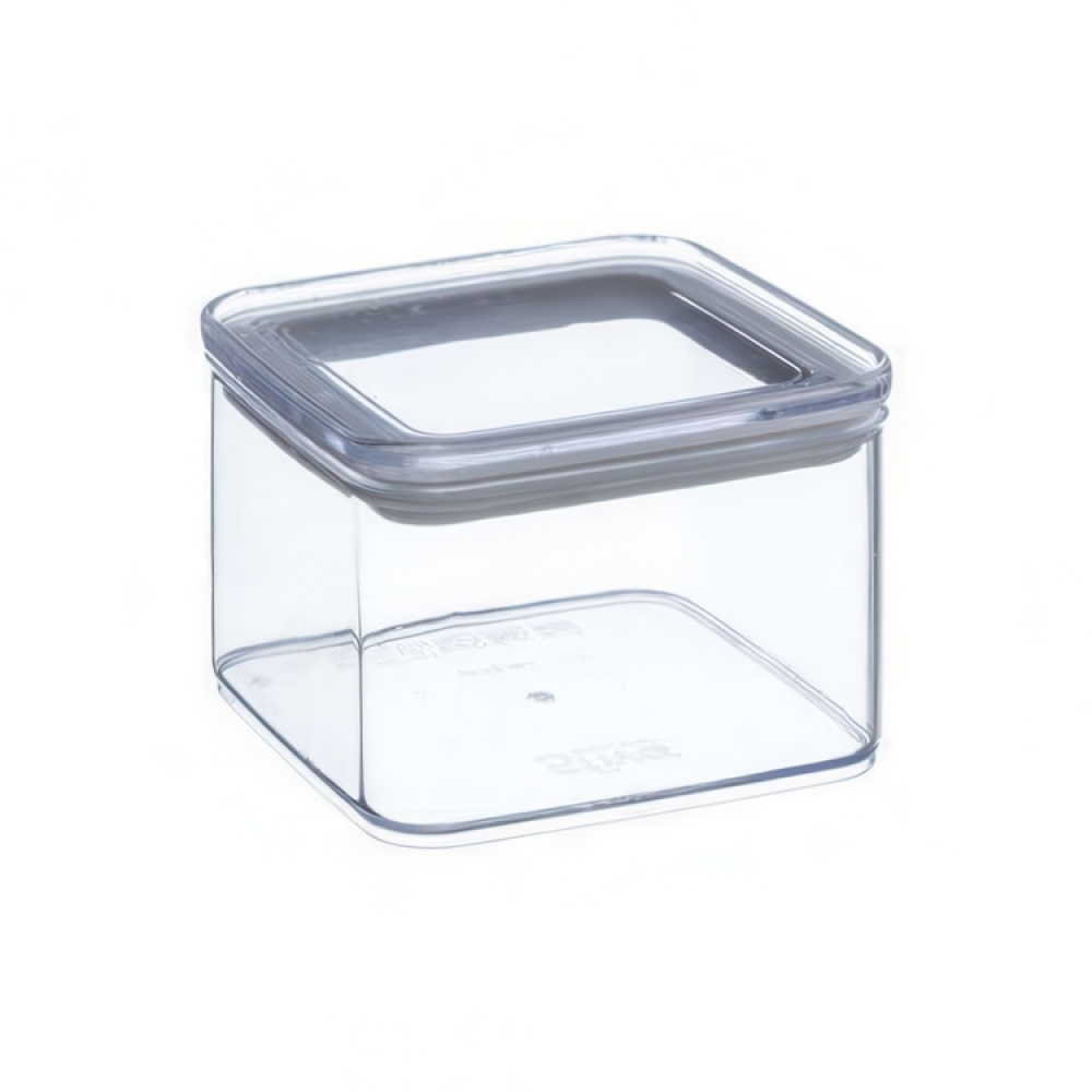 Airtight container, Square, 0,5 L, ESKE SMALL, 10,4 x 10,4 x H 7 cm, Clear / White in the group Storage / Kitchen storage / Storage jars / 5five storage jars at SmartaSaker.se (41685)