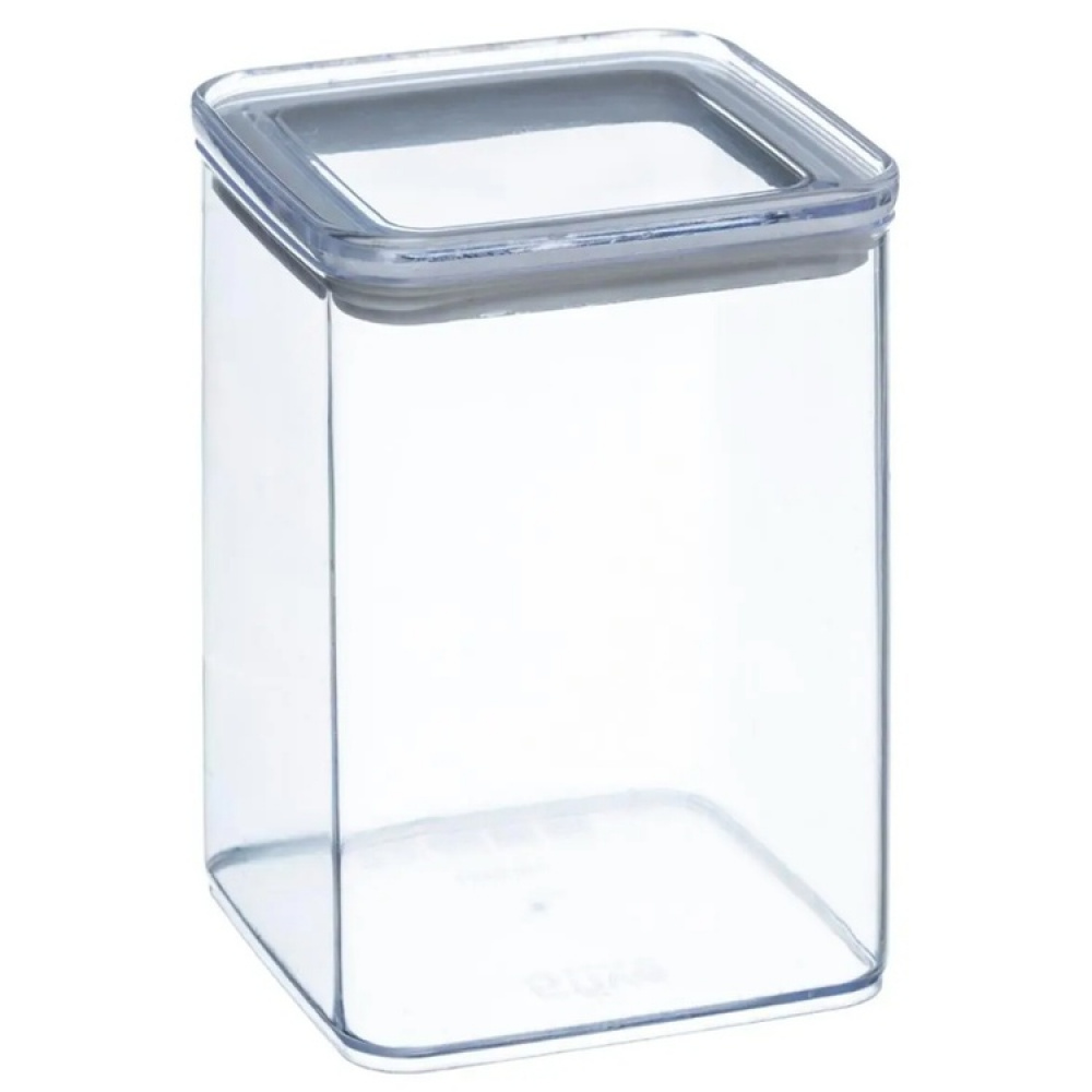 Airtight container, Square, 1 L, ESKE MEDIUM, 10,4 x 10,4 x H 14 cm, Clear / White in the group Storage / Kitchen storage / Storage jars / 5five storage jars at SmartaSaker.se (41687)