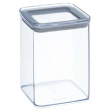 Airtight container, Square, 1 L, ESKE MEDIUM, 10,4 x 10,4 x H 14 cm, Clear / White