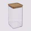 Airtight container, Square, 1,5 L, ESKE BAMBOO LARGE 10,4 x 10,4 x H 20,5 cm, Clear / Nature Airtight container, Square, 1,5 L, ESKE BAMBOO LARGE 10,4 x 10,4 x H 20,5 cm, Clear / Nature