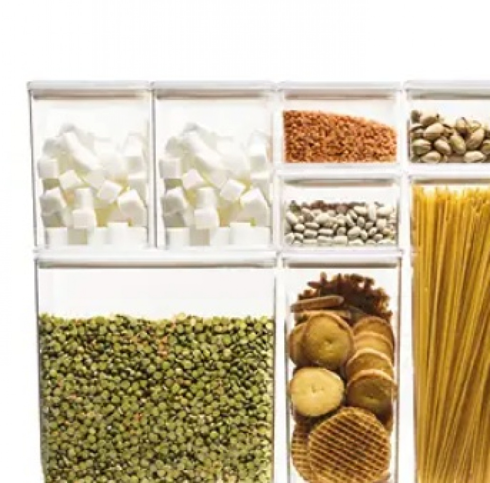 Airtight container, Square, 1,5 L, ESKE LARGE 10,4 x 10,4 x H 20,5 cm, Clear / White in the group Storage / Kitchen storage / Storage bins and jars / Eske at SmartaSaker.se (41689)