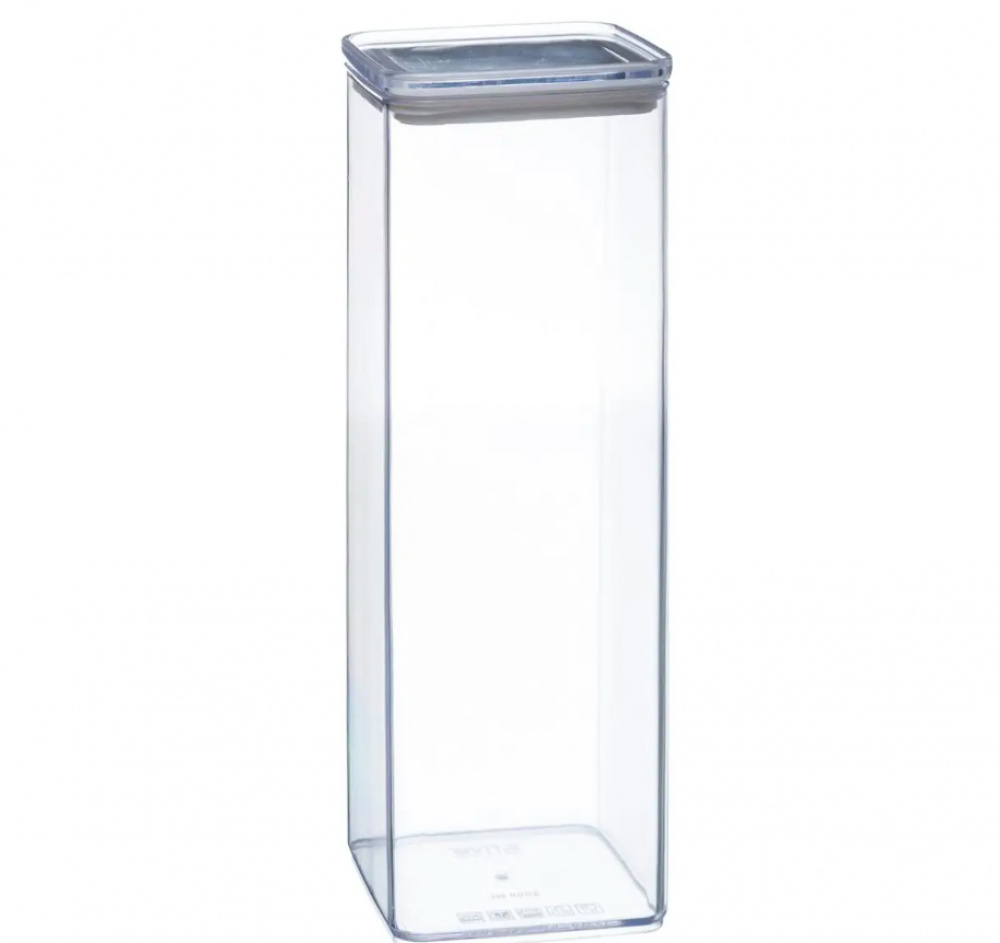 Airtight container, Square, 2 L, ESKE XL, 10,4 x 10,4 x H 27,5 cm, Clear / White in the group Storage / Kitchen storage / Storage bins and jars / Eske at SmartaSaker.se (41691)