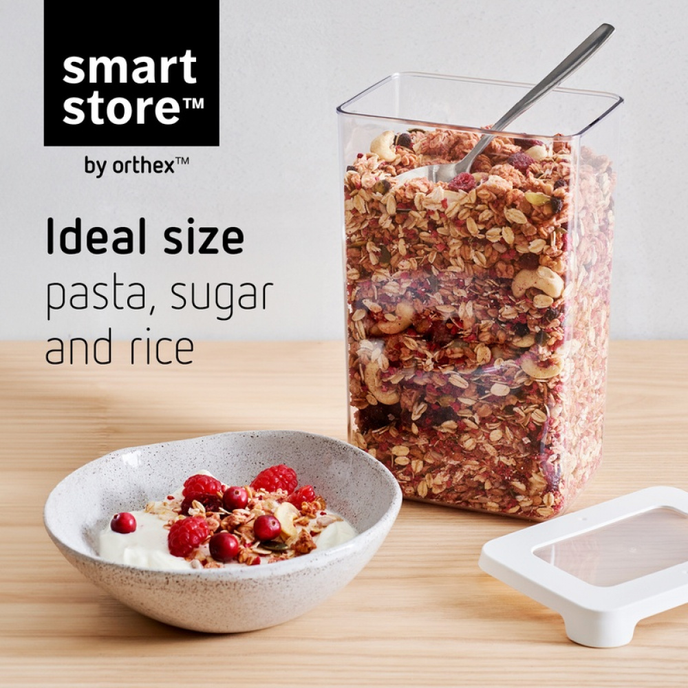 Transparent container, Airtight, 1,6 L, VISION, Clear / White in the group Storage / Kitchen storage / Storage bins and jars / SmartStore at SmartaSaker.se (41692)