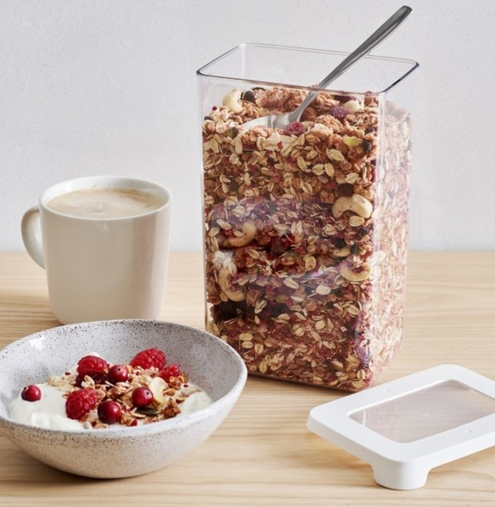 Transparent container, Airtight, 1,6 L, VISION, Clear / White in the group Storage / Kitchen storage / Storage bins and jars / SmartStore at SmartaSaker.se (41692)