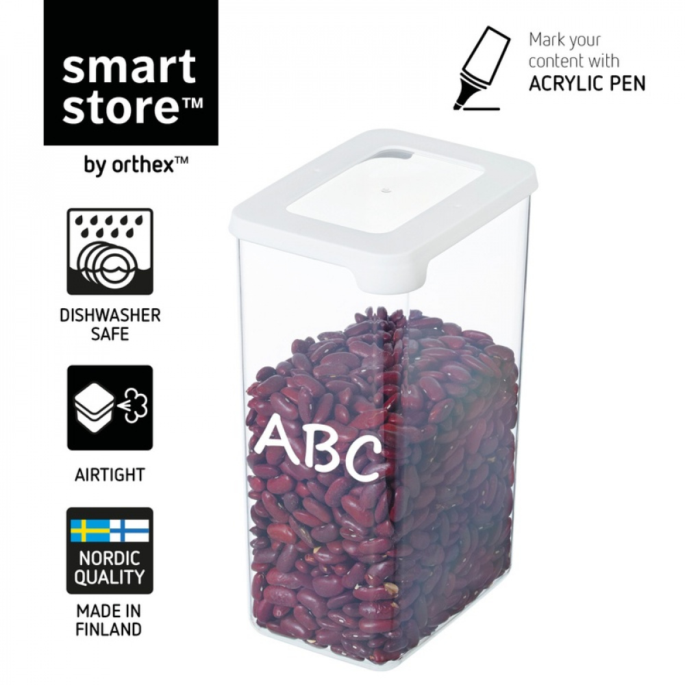 Transparent container, Airtight, 1,6 L, VISION, Clear / White in the group Storage / Kitchen storage / Storage bins and jars / SmartStore at SmartaSaker.se (41692)