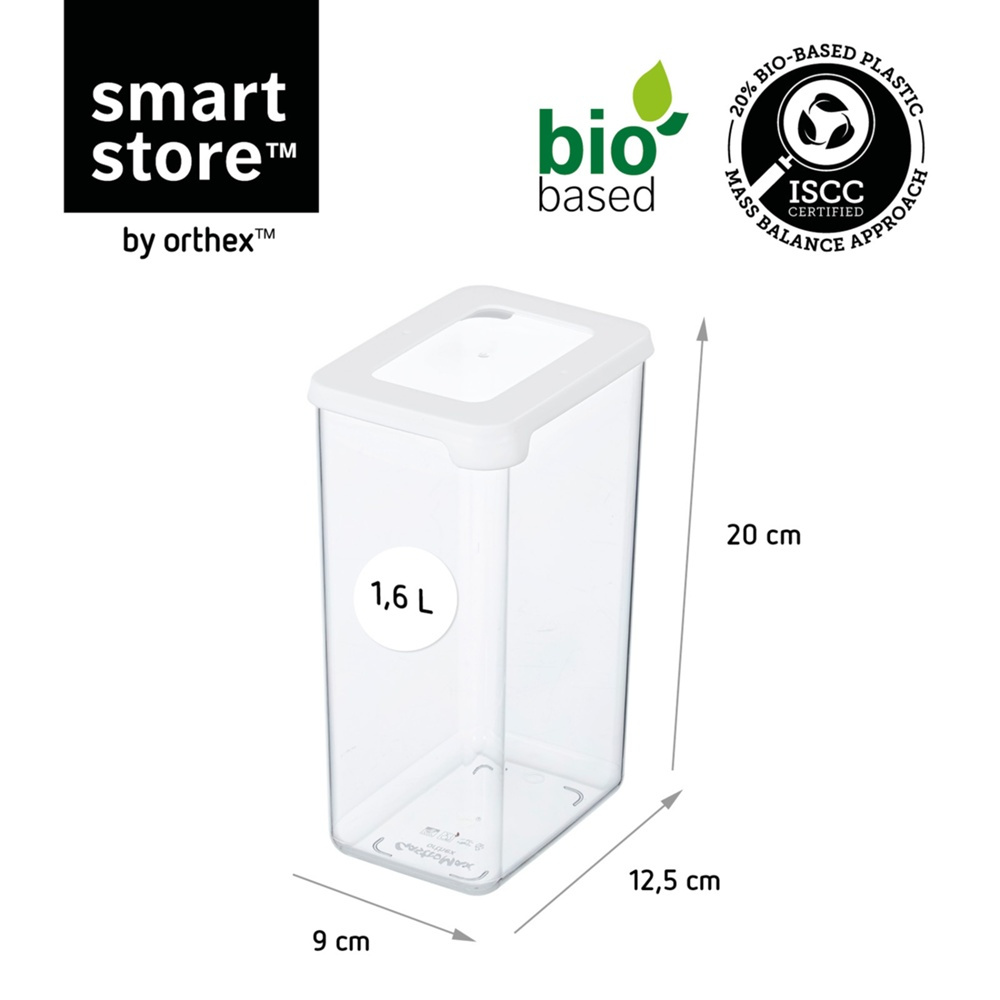 Transparent container, Airtight, 1,6 L, VISION, Clear / White in the group Storage / Kitchen storage / Storage bins and jars / SmartStore at SmartaSaker.se (41692)
