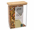 Airtight container, Rectangular, 4,3 L, ESKE BAMBOO XL, 20,4 x 10,4 x H 27,2 cm, Clear / Nature