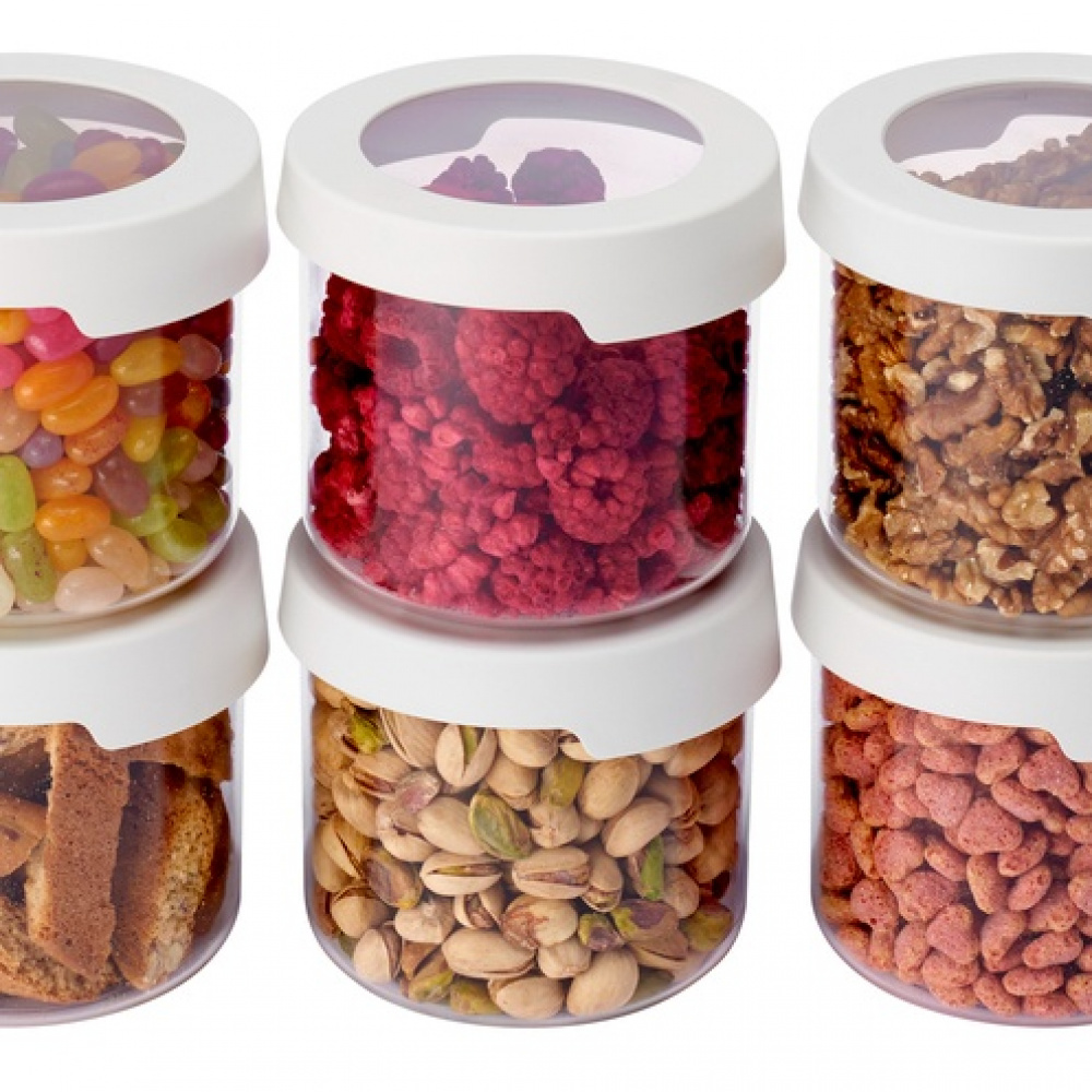 Transparent container, Airtight, Round, 0,75 L, VISION, Ø 11,5 x H 10 cm, Clear / White in the group Storage / Kitchen storage / Storage bins and jars / SmartStore at SmartaSaker.se (41701)