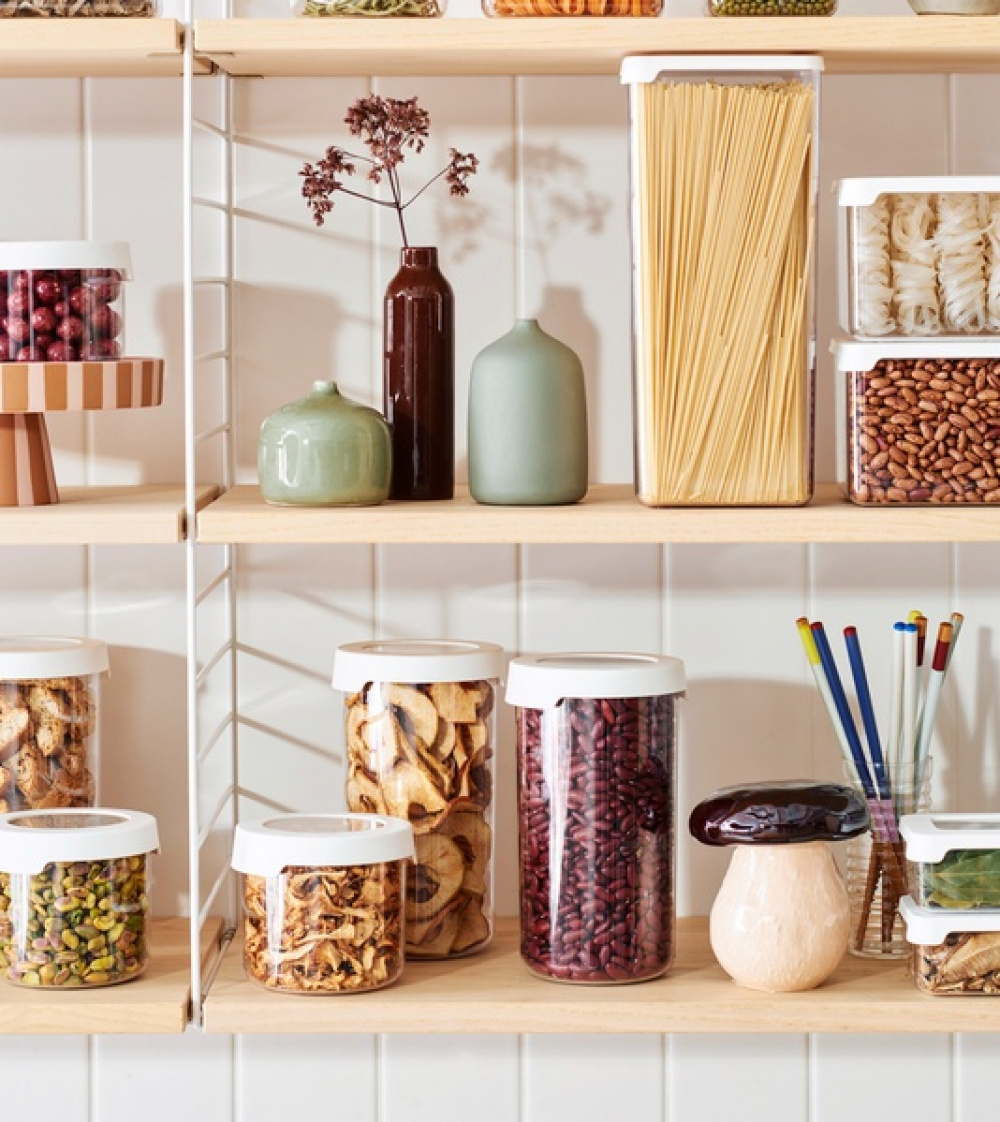 Transparent container, Airtight, Round, 0,75 L, VISION, Ø 11,5 x H 10 cm, Clear / White in the group Storage / Kitchen storage / Storage bins and jars / SmartStore at SmartaSaker.se (41701)