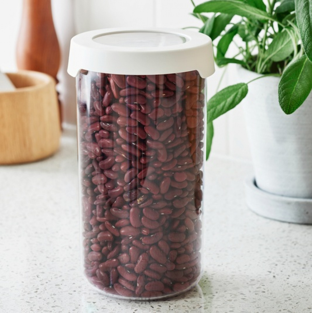 Transparent container, Airtight, Round, 1,45, VISION, Ø 11,5 x H 20 cm, Clear / White in the group Storage / Kitchen storage / Storage bins and jars / SmartStore at SmartaSaker.se (41702)