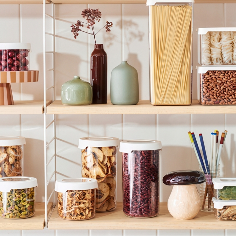 Transparent container, Airtight, Round, 1,45, VISION, Ø 11,5 x H 20 cm, Clear / White in the group Storage / Kitchen storage / Storage jars / SmartStore storage jars at SmartaSaker.se (41702)
