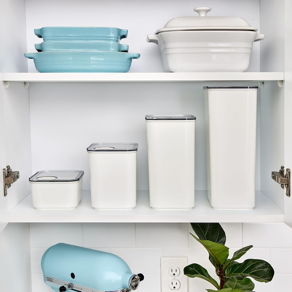 Airtight Container, iD POUR LID XL CANISTER, 12,1 x 16,2 x H 29,5 cm, White / Transparent in the group Storage / Kitchen storage / Storage bins and jars at SmartaSaker.se (41708)