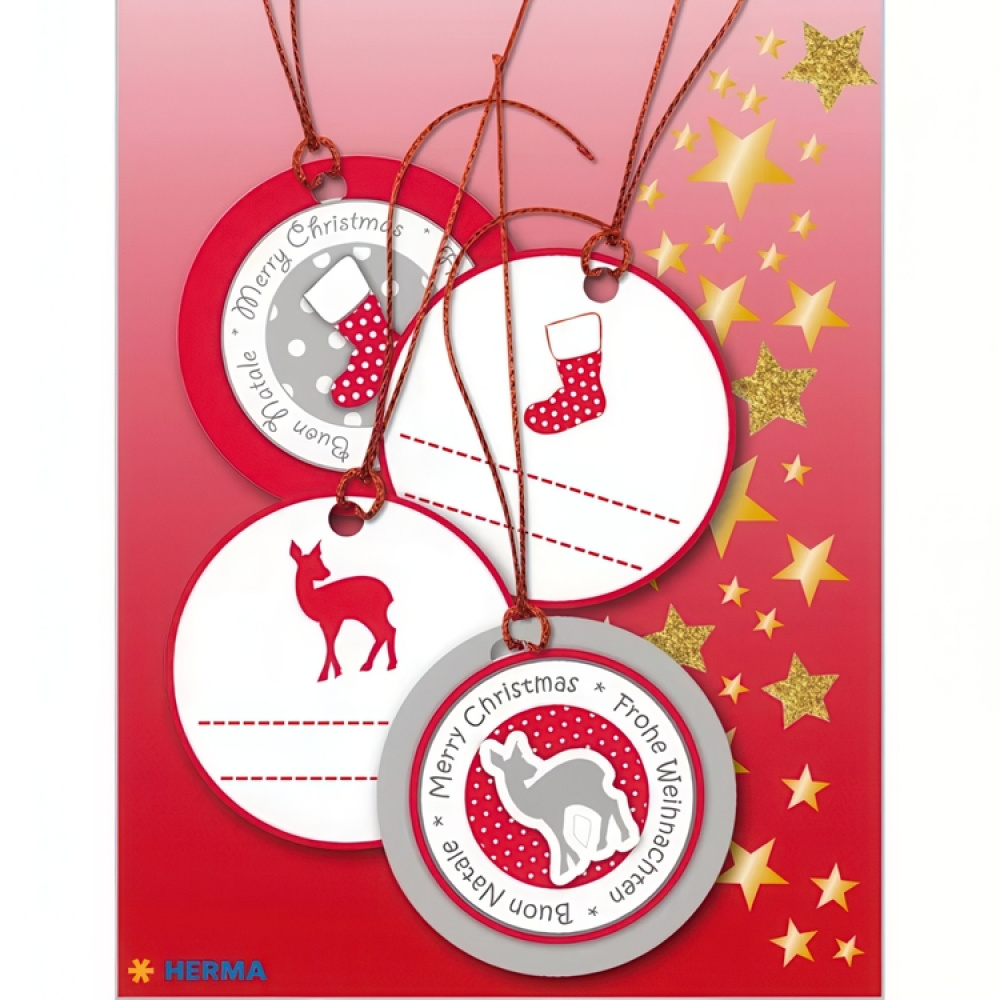 Luxury Gift Tags, Set of 4, 3D CHRISTMAS GIFT TAGS, Ø 5 cm in the group Storage / Magnets and adhesives / Signs and labels at SmartaSaker.se (41714)