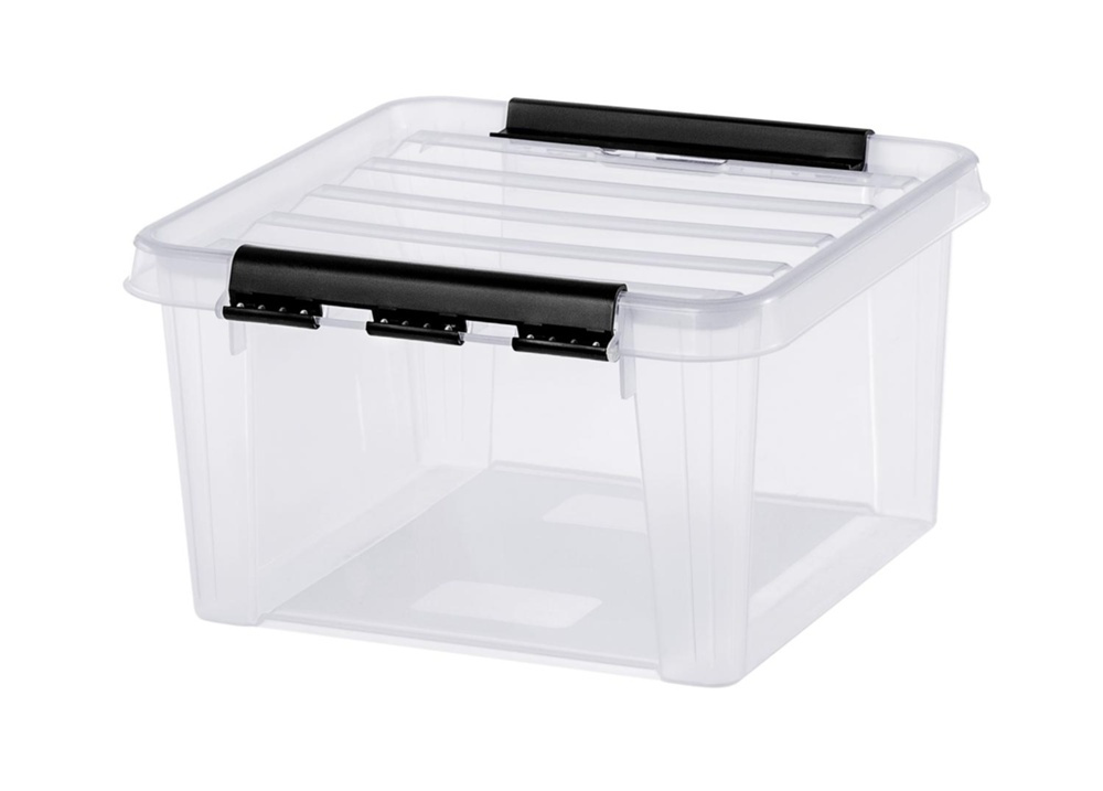 Box, SMARTSTORE 7L, CLASSIC, Square, 28 x 28 x H 17 cm, Clear / Black in the group Storage / Storage boxes / SmartStore storage boxes at SmartaSaker.se (41716)