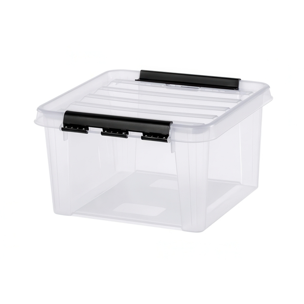 Box, SMARTSTORE 7L, CLASSIC, Square, 28 x 28 x H 17 cm, Clear / Black in the group Storage / Storage boxes / SmartStore storage boxes at SmartaSaker.se (41716)