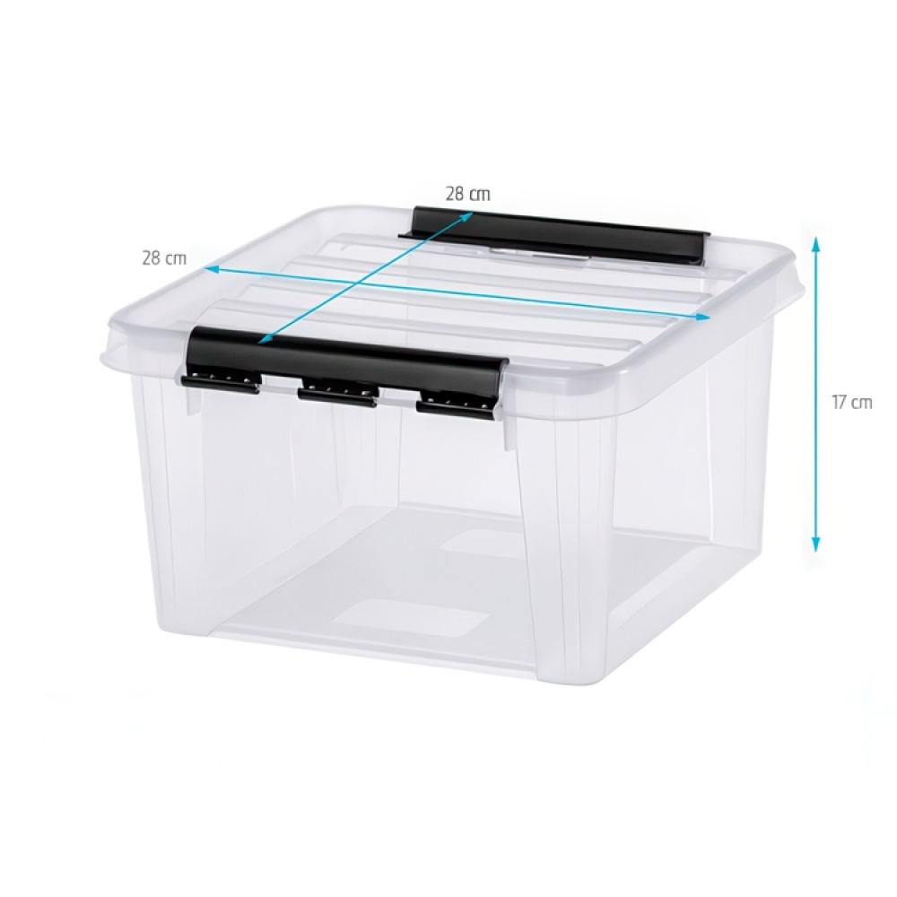 Box, SMARTSTORE 7L, CLASSIC, Square, 28 x 28 x H 17 cm, Clear / Black in the group Storage / Storage boxes / SmartStore storage boxes at SmartaSaker.se (41716)