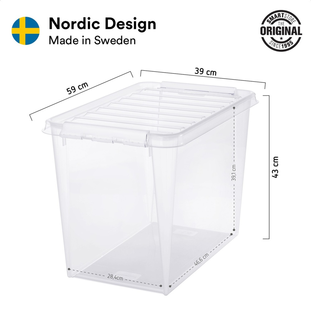Storage Box, SMARTSTORE 66L RECYCLED XL, 59 x 39 x H 43 cm, Grey in the group Storage / Kitchen storage / Storage bins and jars / SmartStore at SmartaSaker.se (41721)