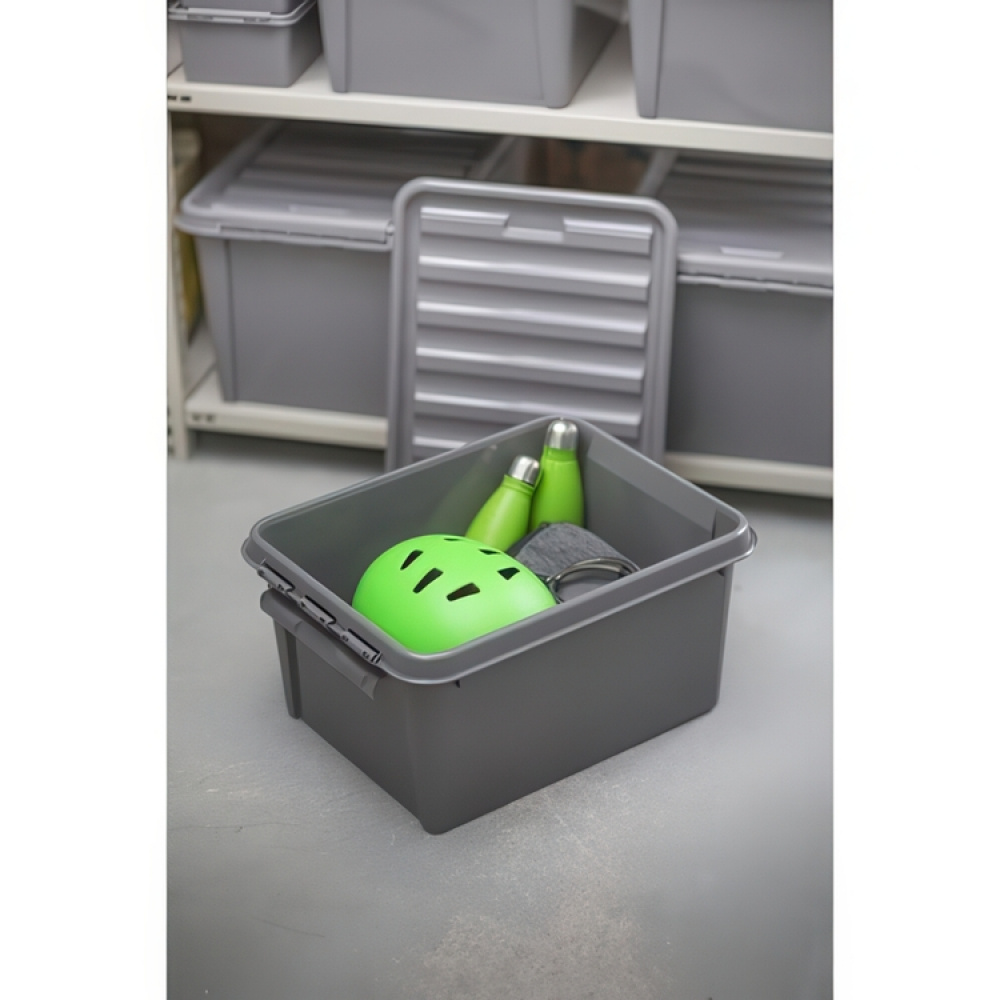 Storage Box, Recycled plastic, SMARTSTORE 14L RECYCLED, 40 x 30 x H18 cm, Grey in the group Storage / Storage boxes / SmartStore storage boxes at SmartaSaker.se (41722)