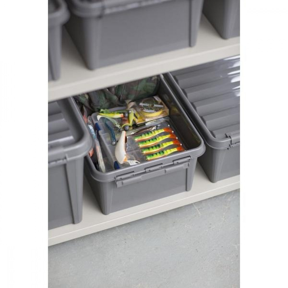 Storage Box, Recycled plastic, SMARTSTORE 14L RECYCLED, 40 x 30 x H18 cm, Grey in the group Storage / Storage boxes at SmartaSaker.se (41722)