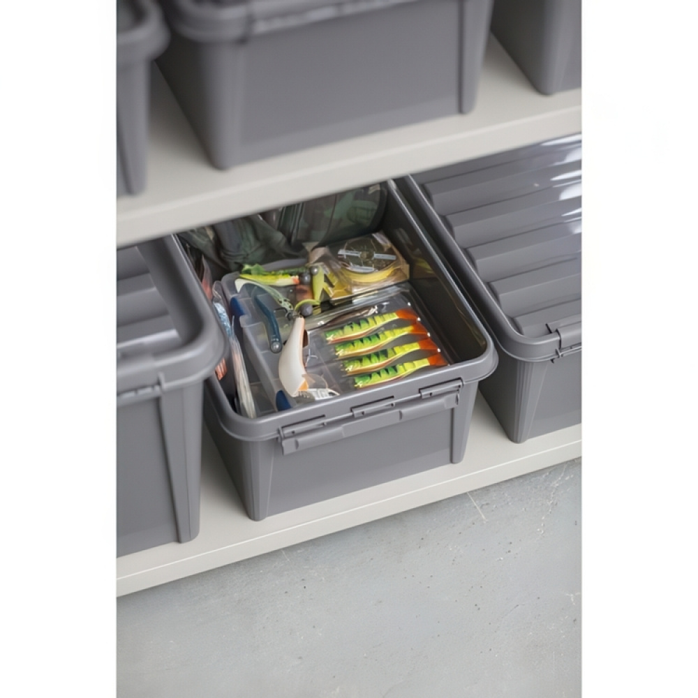 Storage Box, Recycled plastic, SMARTSTORE 14L RECYCLED, 40 x 30 x H18 cm, Grey in the group Storage / Storage boxes / SmartStore storage boxes at SmartaSaker.se (41722)