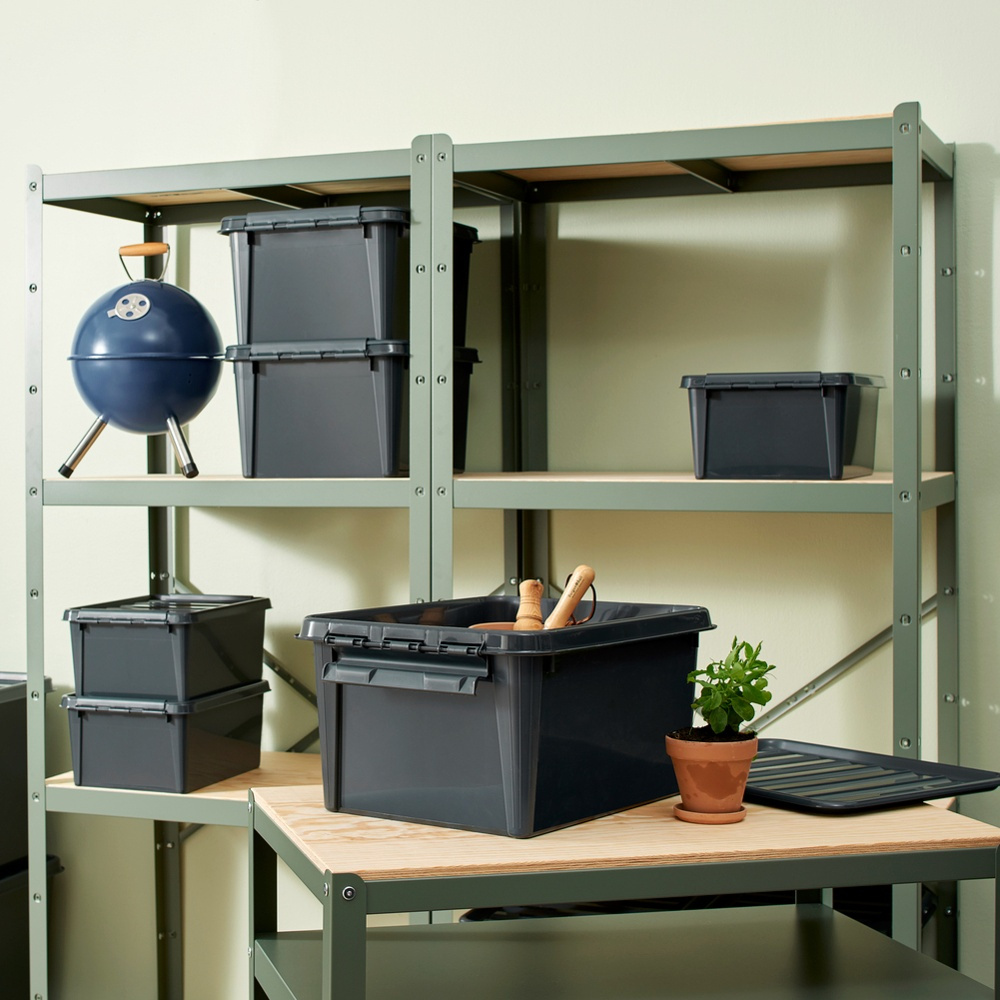 Storage Box, Recycled plastic, SMARTSTORE 31L RECYCLED, 50 x 39 x H 26 cm, Dark Grey in the group Storage / Storage boxes / SmartStore storage boxes at SmartaSaker.se (41723)